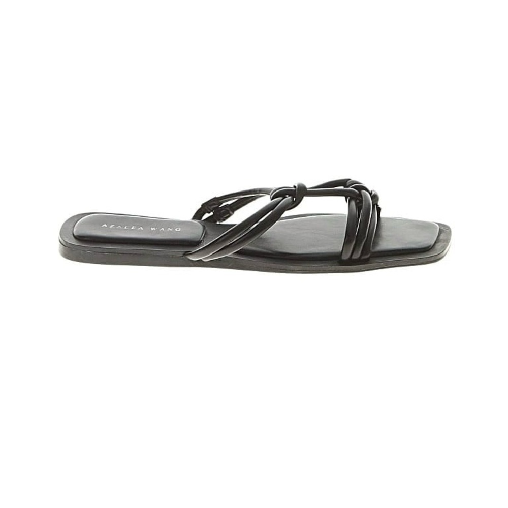 NWOT Azalea Wang Stetson Vegan Leather Knot Sandals  - Black, Size 8